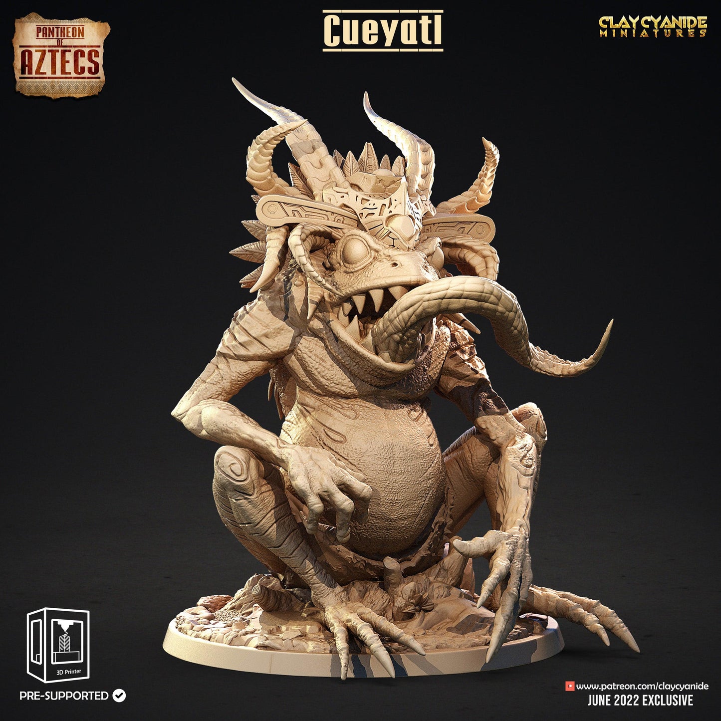 3D Printed Clay Cyanide Cueyatl Set Pantheon of Aztecs Ragnarok D&D - 3D Printing Boss 