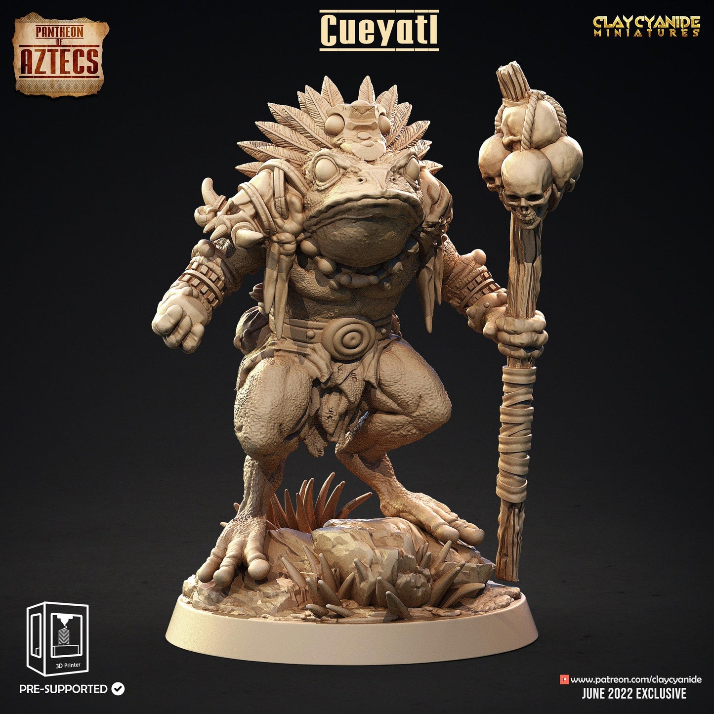 3D Printed Clay Cyanide Cueyatl Set Pantheon of Aztecs Ragnarok D&D - 3D Printing Boss 
