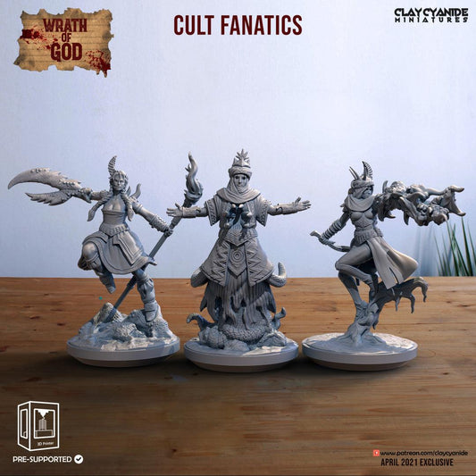 3D Printed Clay Cyanide Cult Fanatics Wrath of Gods Ragnarok D&D - 3D Printing Boss 