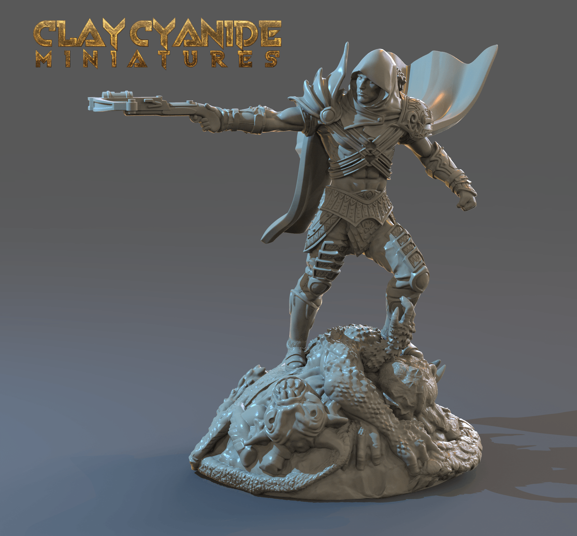 3D Printed Clay Cyanide Demon Hunter Slayer 28mm-32mm Ragnarok D&D - 3D Printing Boss 