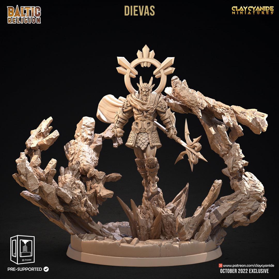 3D Printed Clay Cyanide Dievas Baltic Religion 28mm-32mm Ragnarok D&D - 3D Printing Boss 