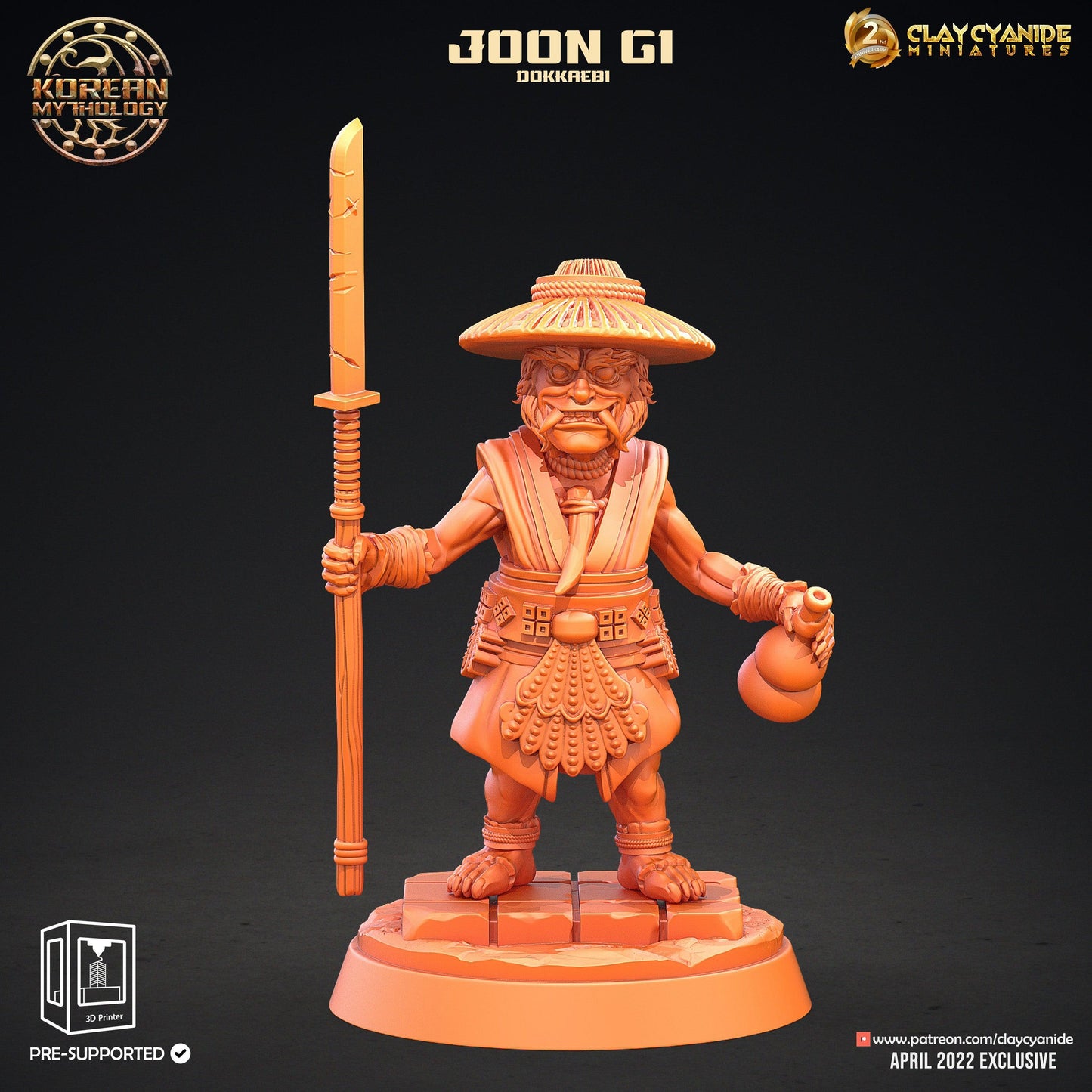 3D Printed Clay Cyanide Dokkaebi Warriors Korean Mythology Ragnarok D&D - 3D Printing Boss 
