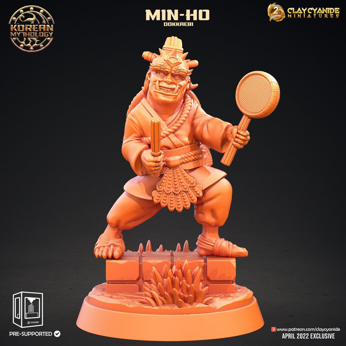 3D Printed Clay Cyanide Dokkaebi Warriors Korean Mythology Ragnarok D&D - 3D Printing Boss 