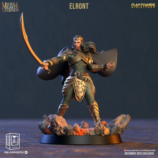 3D Printed Clay Cyanide Elront Middle Earth Legends 28 32 mm D&D - 3D Printing Boss 