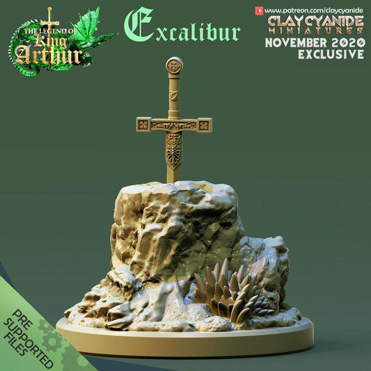 3D Printed Clay Cyanide Excalibur The Legend of King Arthur Ragnarok D&D - 3D Printing Boss 