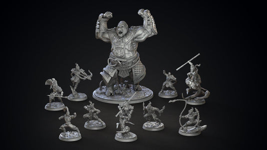 3D Printed Clay Cyanide Feng Zhizi Gorilla Men Tribes Factions Ragnarok D&D - 3D Printing Boss 