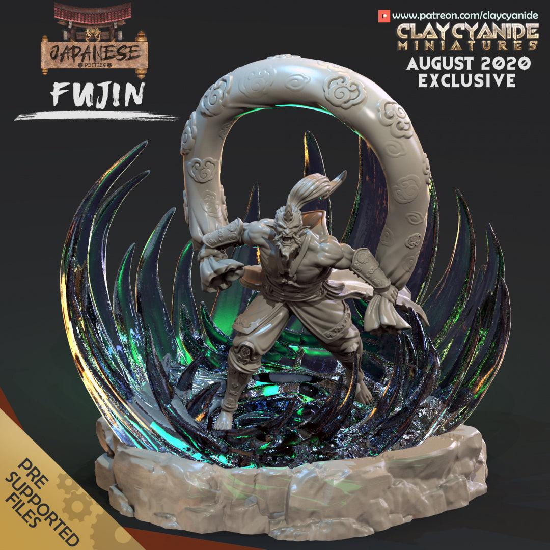 3D Printed Clay Cyanide Fujin God of Wind Japanese Deities Ragnarok D&D - 3D Printing Boss 