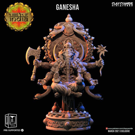 3D Printed Clay Cyanide Ganesha Gods of India Ragnarok D&D - 3D Printing Boss 