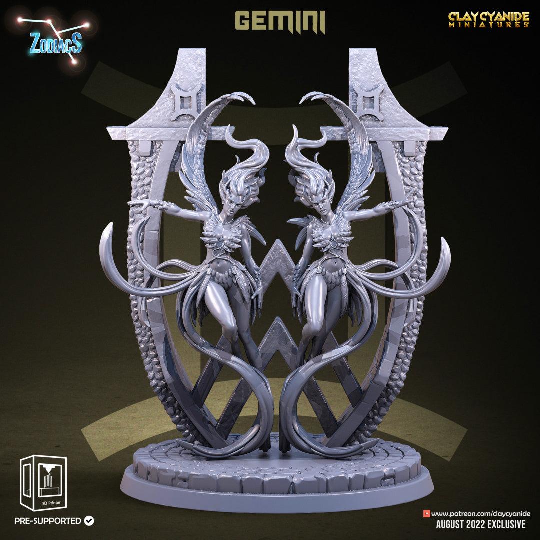 3D Printed Clay Cyanide Gemini Zodics 28mm-32mm Ragnarok D&D - 3D Printing Boss 