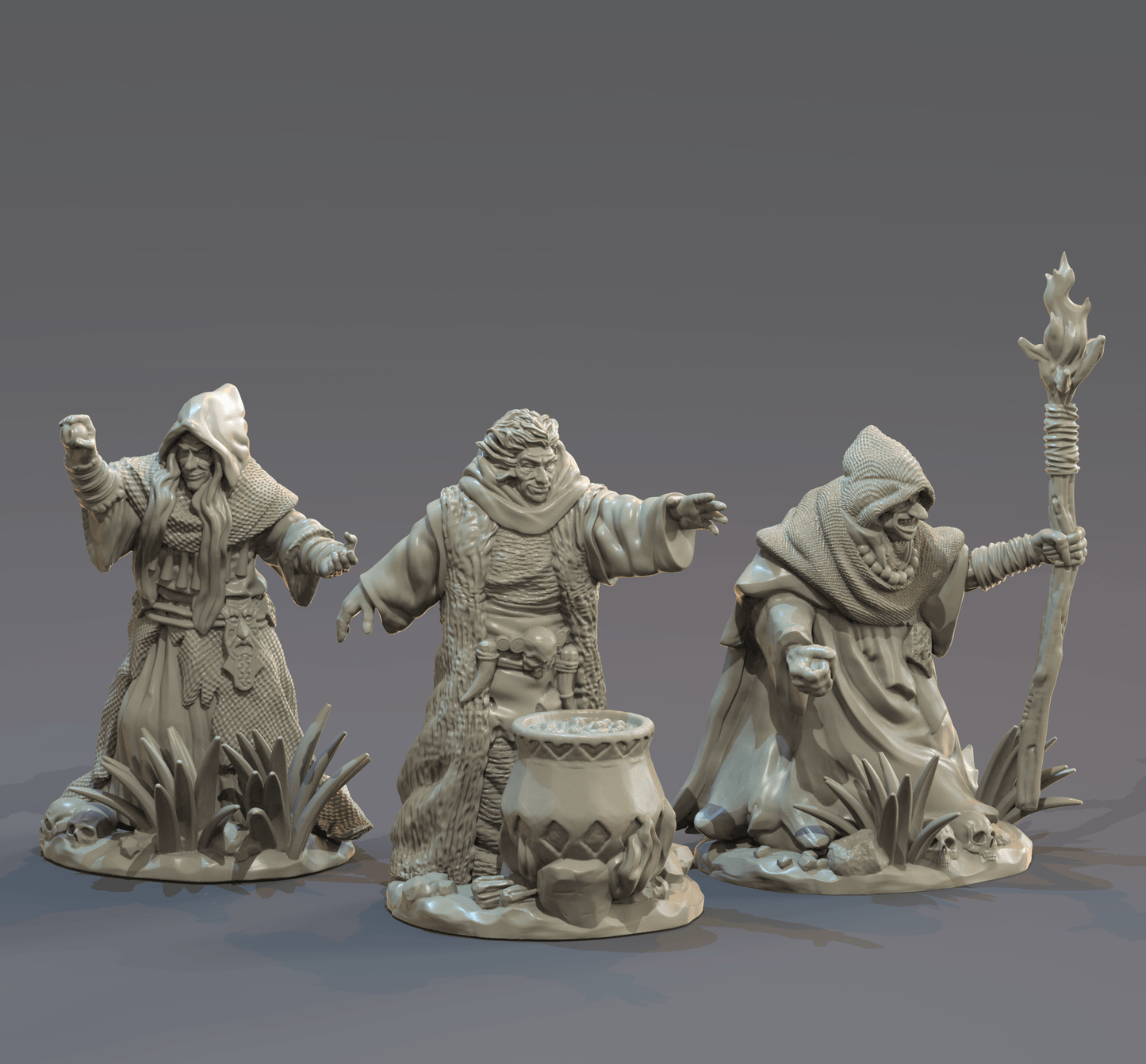 3D Printed Clay Cyanide Graeae Witches Greek Myth Gods and Goddesses Ragnarok D&D - 3D Printing Boss 