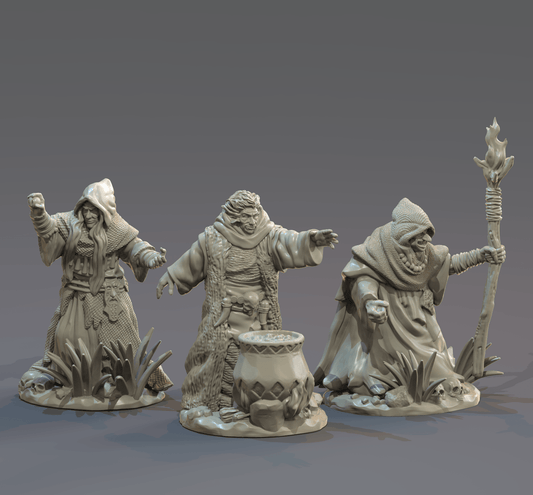 3D Printed Clay Cyanide Graeae Witches Greek Myth Gods and Goddesses Ragnarok D&D - 3D Printing Boss 