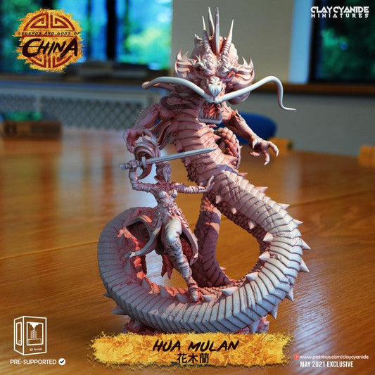3D Printed Clay Cyanide Hua Mulan Legends and Gods of China Ragnarok D&D - 3D Printing Boss 