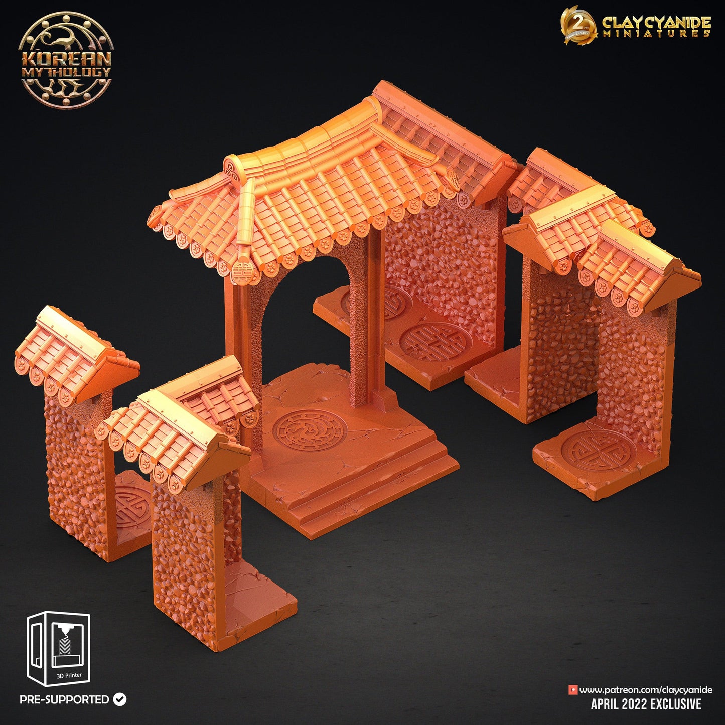 3D Printed Clay Cyanide Hwarang Wall Warriors Korean Mythology Ragnarok D&D - 3D Printing Boss 
