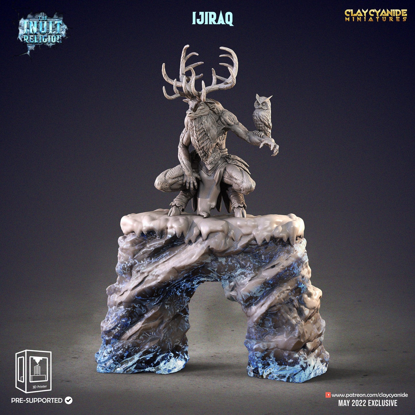 3D Printed Clay Cyanide Ijiraq Inuit Religion Ragnarok D&D - 3D Printing Boss 