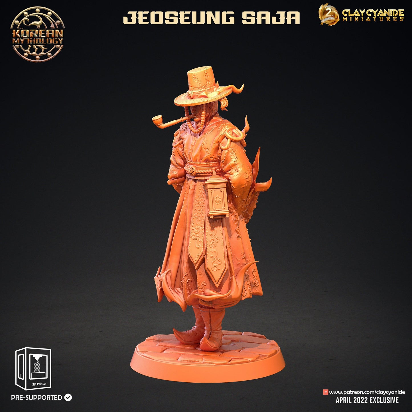 3D Printed Clay Cyanide Jeoseung Saja Set Korean Mythology Ragnarok D&D - 3D Printing Boss 
