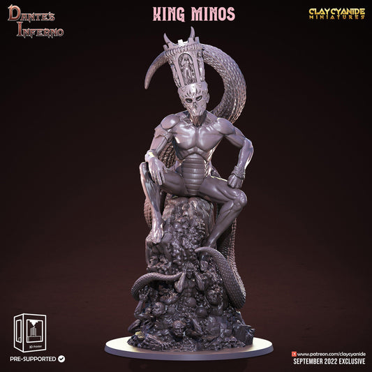 3D Printed Clay Cyanide King Minos Dante's Inferno 28mm-32mm Ragnarok D&D - 3D Printing Boss 