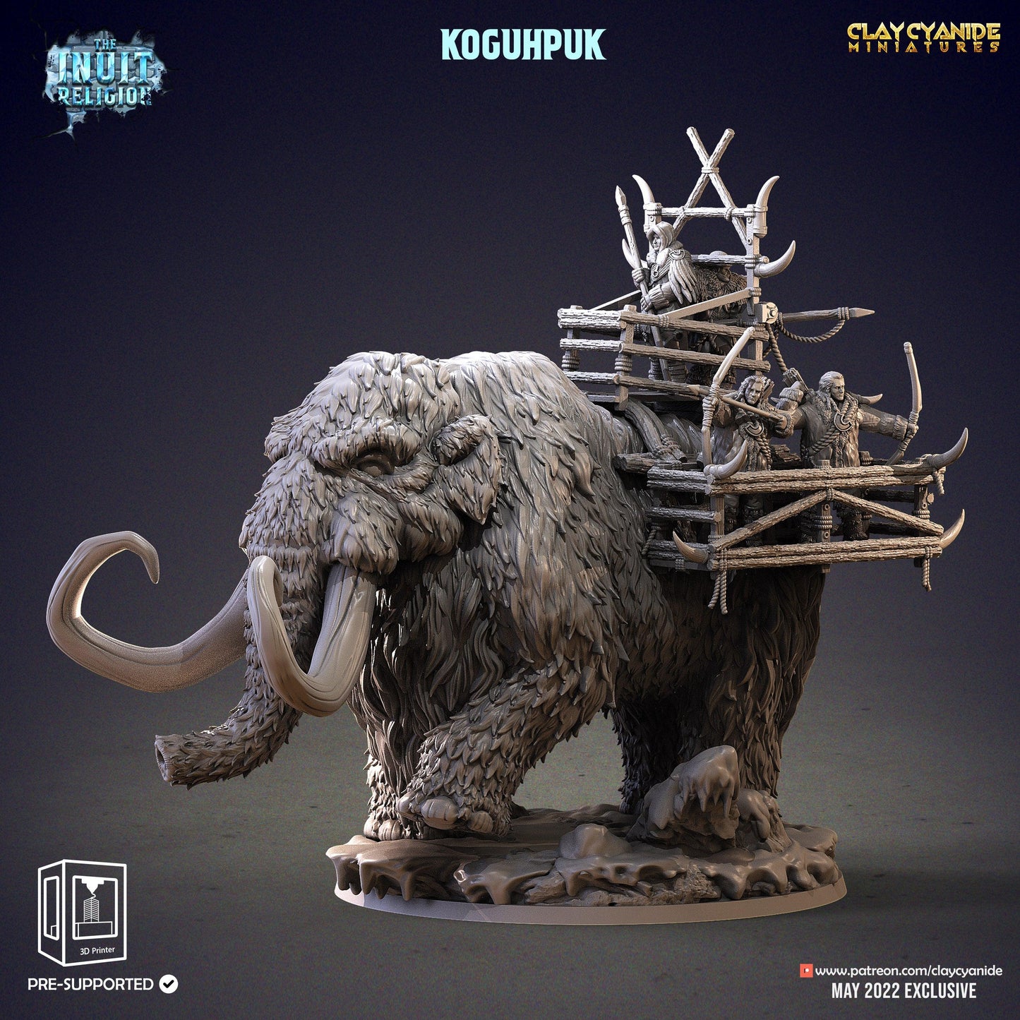 3D Printed Clay Cyanide Koguhpuk Inuit Religion Ragnarok D&D - 3D Printing Boss 