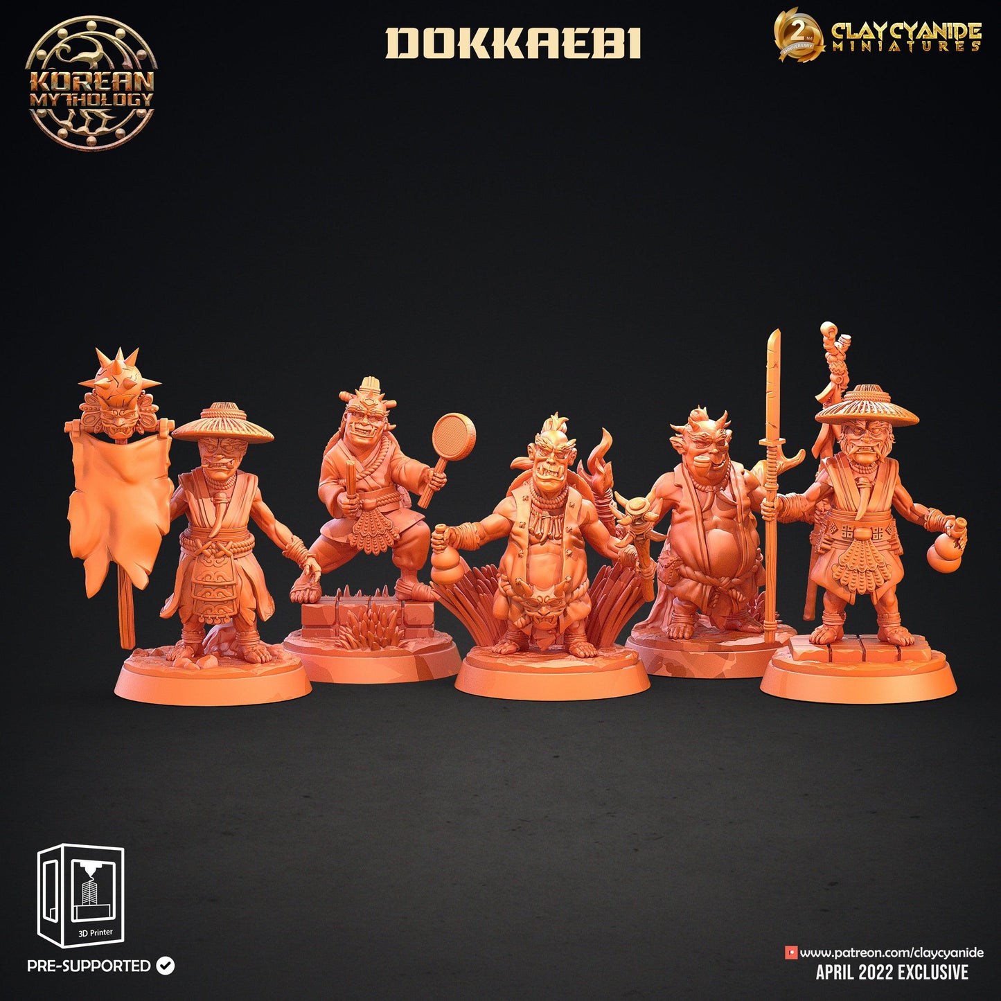3D Printed Clay Cyanide Korean Mythology Full Set Ragnarok D&D - 3D Printing Boss 
