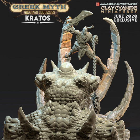 3D Printed Clay Cyanide Kratos Greek Myth Gods and Goddesses Ragnarok D&D - 3D Printing Boss 