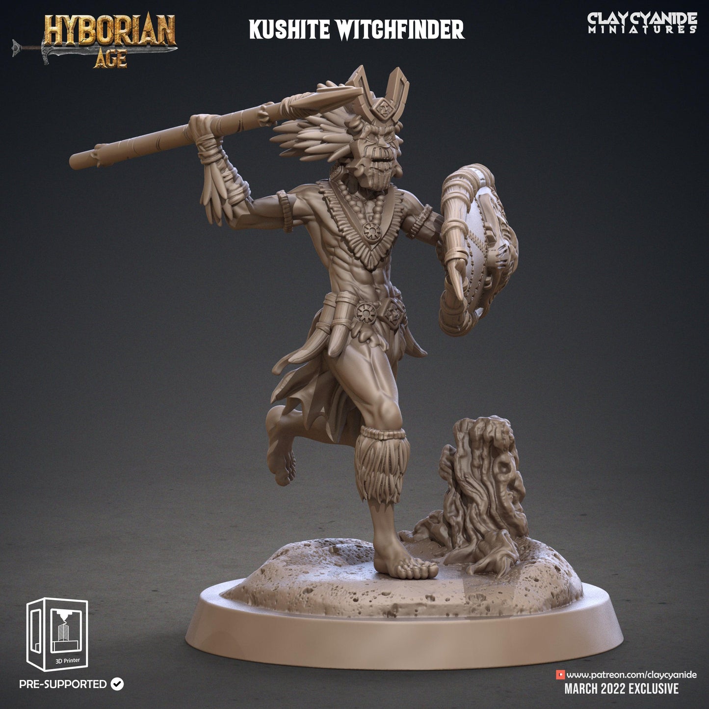 3D Printed Clay Cyanide Kushite Witch Finders Set Hyborian Age 28mm-32mm Ragnarok D&D - 3D Printing Boss 