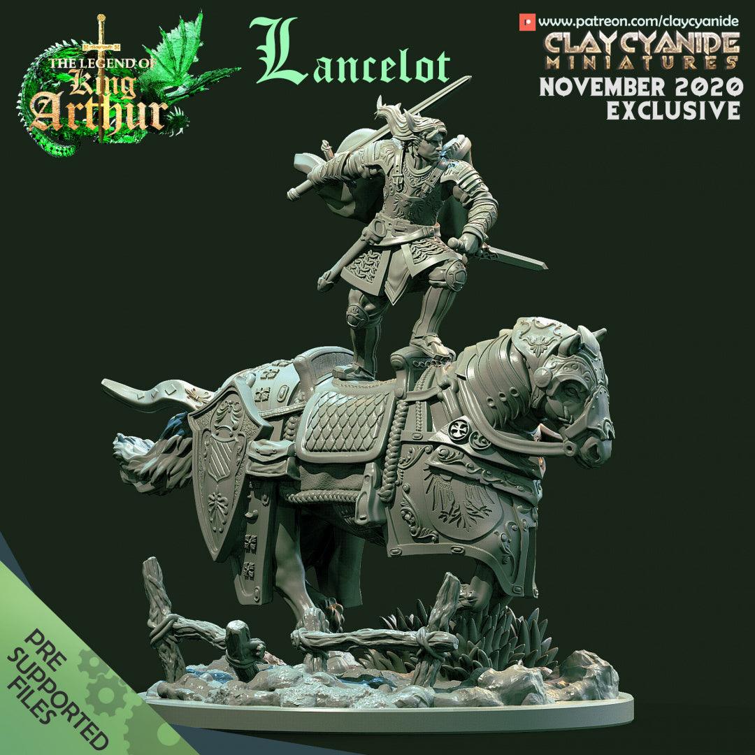 3D Printed Clay Cyanide Lancelot Riding The Legend of King Arthur Ragnarok D&D - 3D Printing Boss 