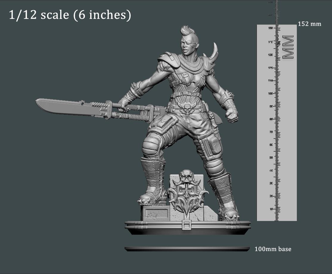3D Printed Clay Cyanide Large Figure Lady Apokalypse Ragnarok D&D - 3D Printing Boss 