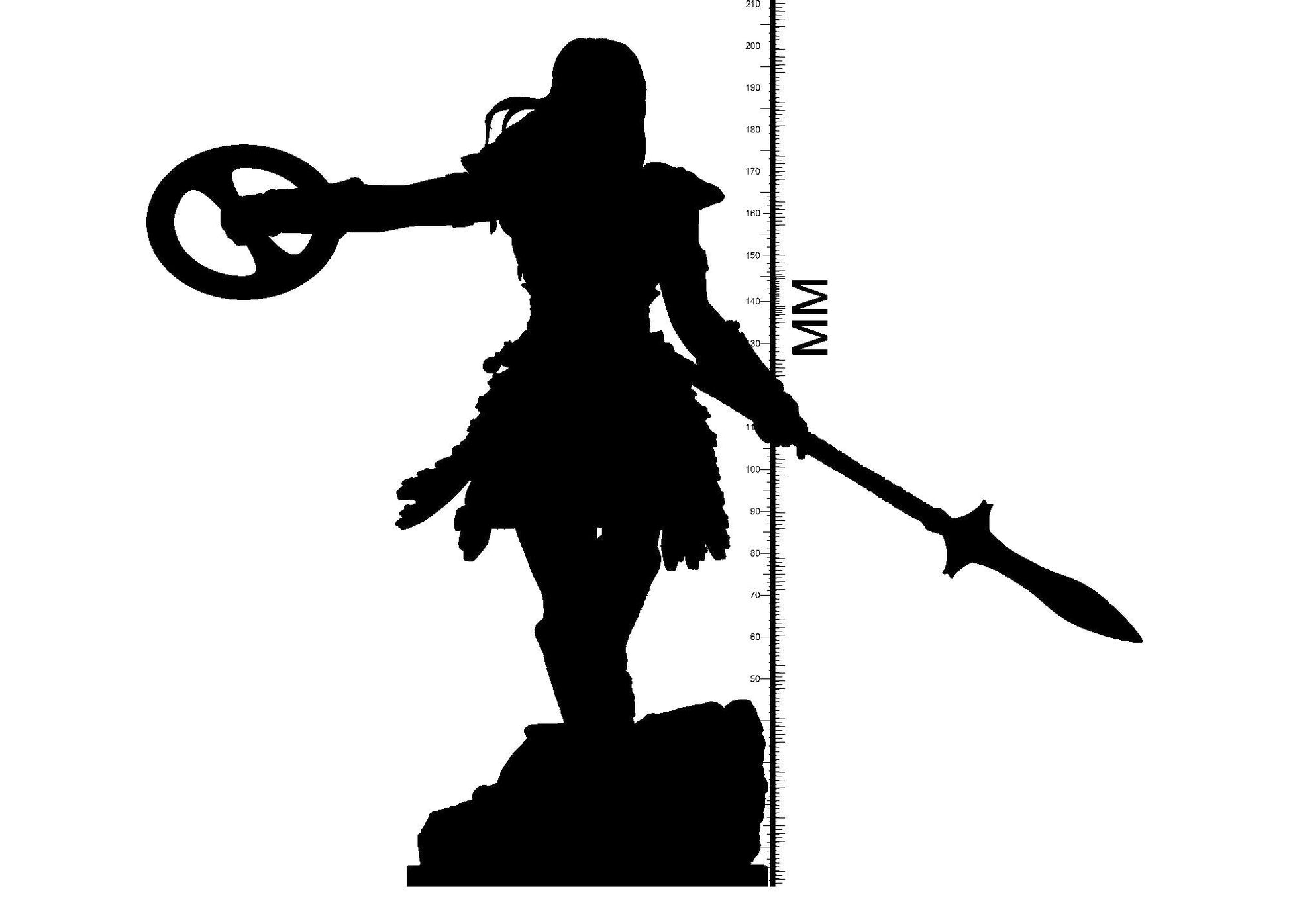 3D Printed Clay Cyanide Large Figure Sheena, Warrior Queen Ragnarok D&D - 3D Printing Boss 