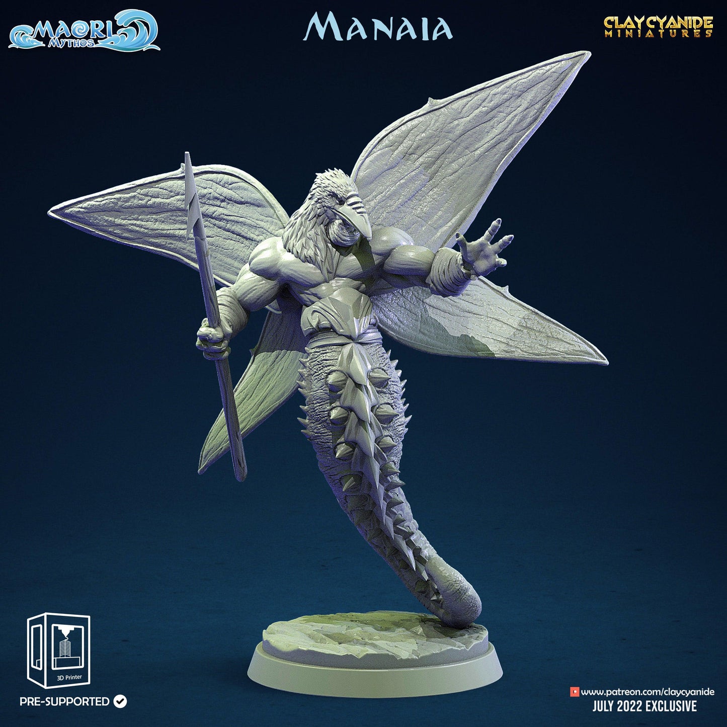 3D Printed Clay Cyanide Manaia Set Maori Mythos 28mm-32mm Ragnarok D&D - 3D Printing Boss 