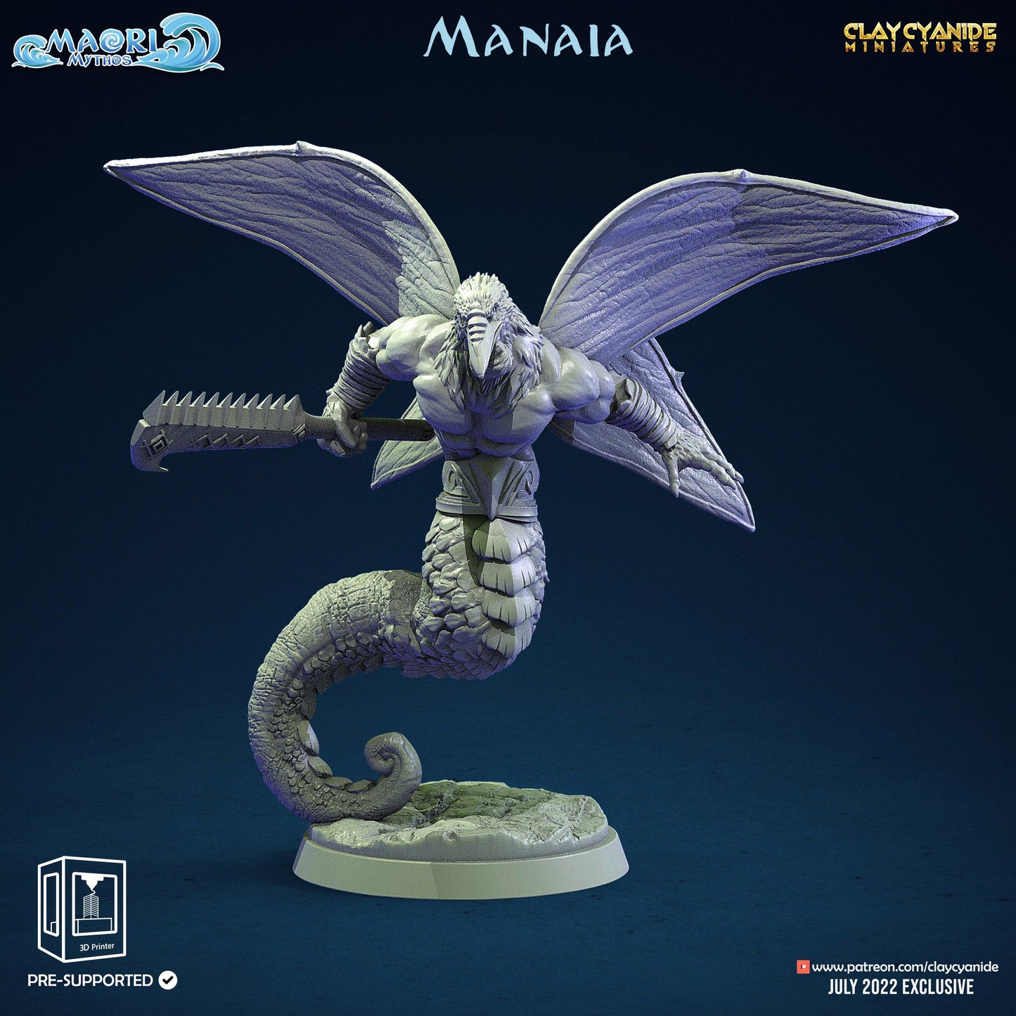 3D Printed Clay Cyanide Manaia Set Maori Mythos 28mm-32mm Ragnarok D&D - 3D Printing Boss 