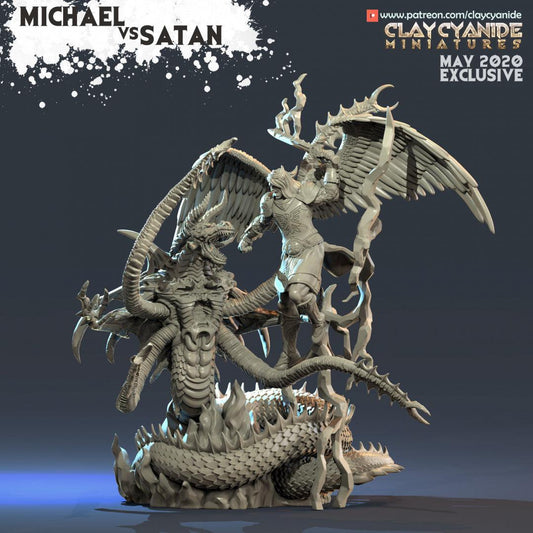 3D Printed Clay Cyanide Michael vs Satan Ragnarok D&D - 3D Printing Boss 