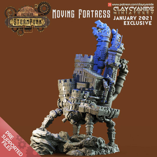 3D Printed Clay Cyanide Moving Fortress Victorian Steampunk Ragnarok D&D - 3D Printing Boss 