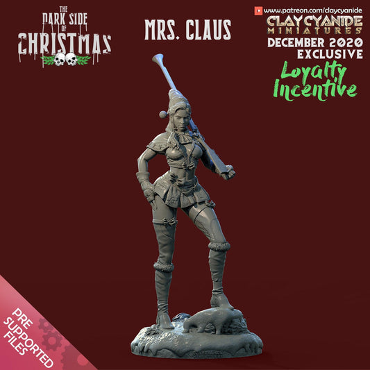 3D Printed Clay Cyanide Mrs. Claus The Dark Side of Christmas 28mm-32mm Ragnarok D&D - 3D Printing Boss 