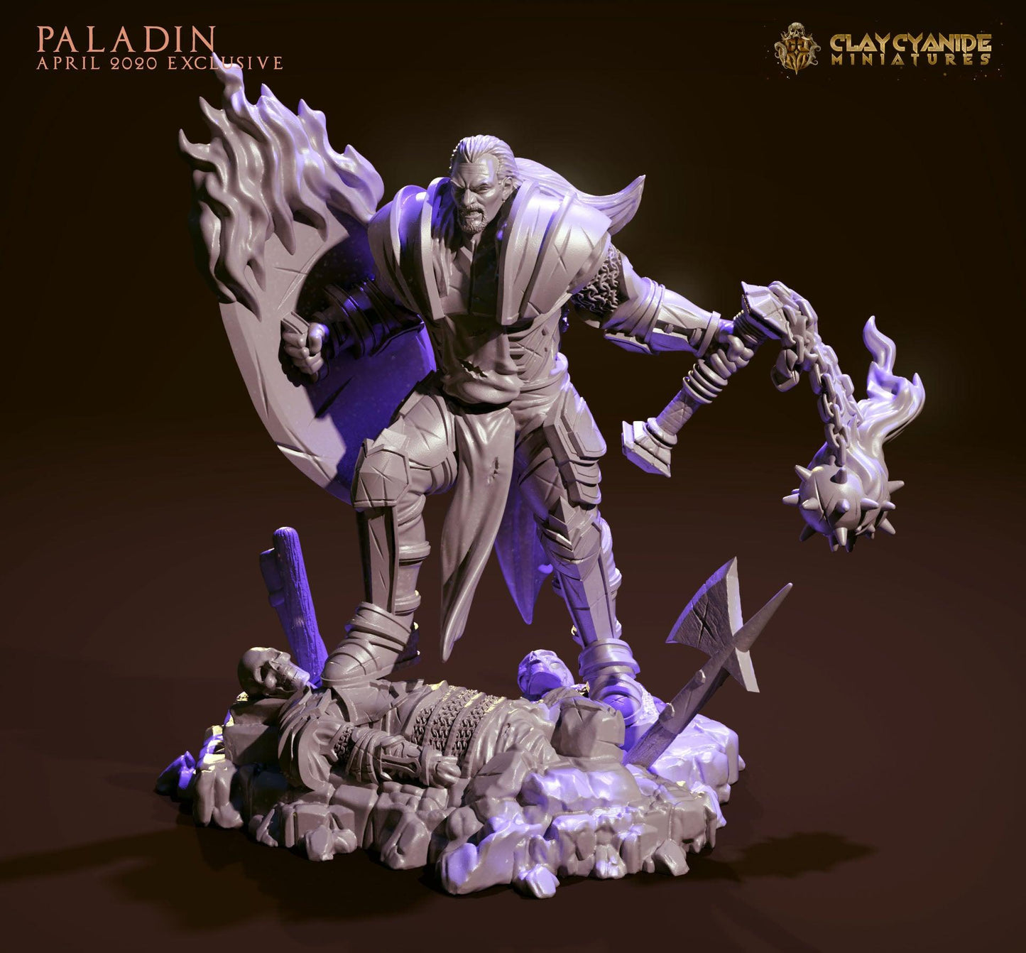 3D Printed Clay Cyanide Paladin 28mm-32mm Ragnarok D&D - 3D Printing Boss 