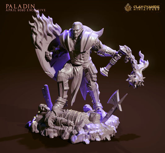 3D Printed Clay Cyanide Paladin 28mm-32mm Ragnarok D&D - 3D Printing Boss 