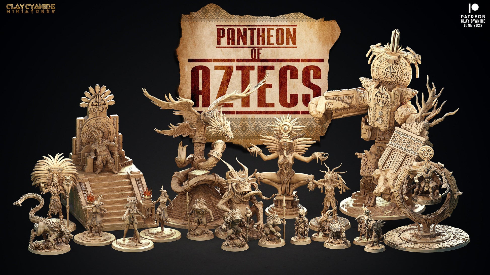 3D Printed Clay Cyanide Pantheon Of Aztecs Set Ragnarok D&D - 3D Printing Boss 