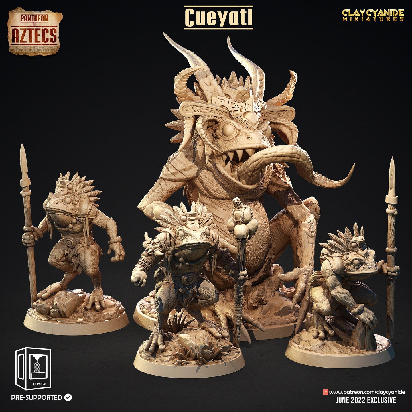 3D Printed Clay Cyanide Pantheon Of Aztecs Set Ragnarok D&D - 3D Printing Boss 
