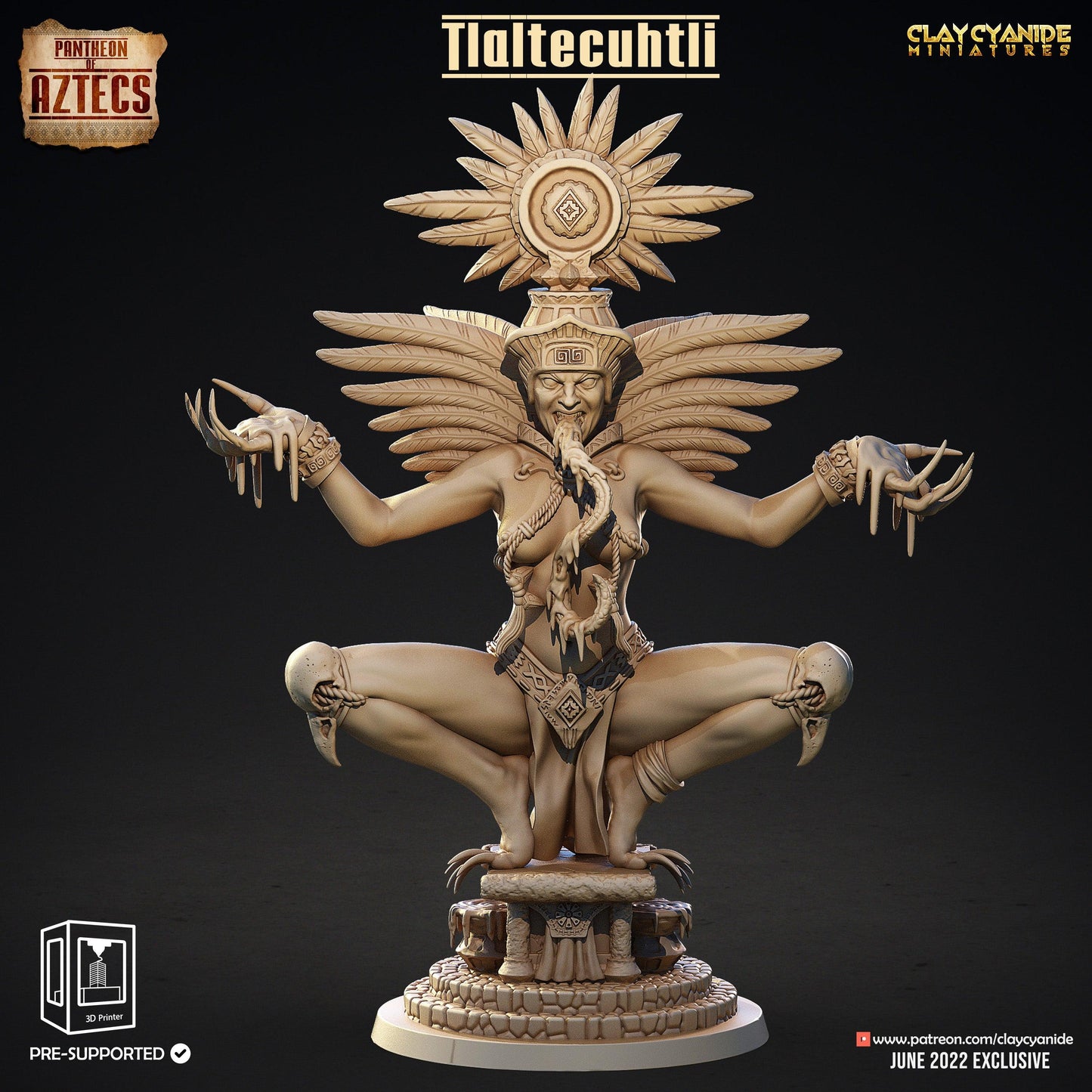 3D Printed Clay Cyanide Pantheon Of Aztecs Set Ragnarok D&D - 3D Printing Boss 