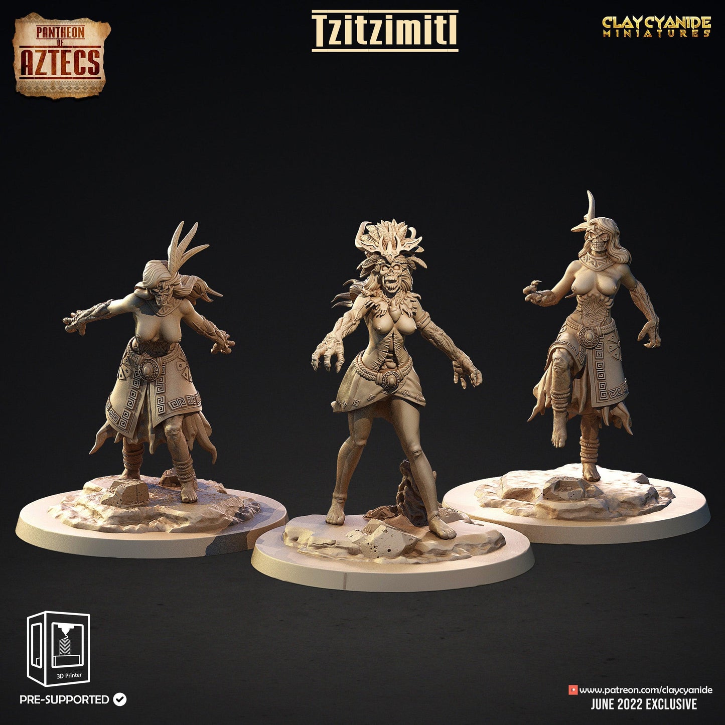 3D Printed Clay Cyanide Pantheon Of Aztecs Set Ragnarok D&D - 3D Printing Boss 