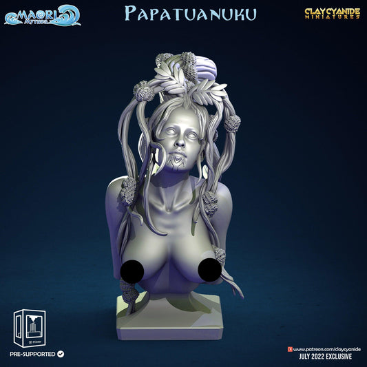 3D Printed Clay Cyanide Papatuanuku Bust Maori Mythos Ragnarok D&D - 3D Printing Boss 