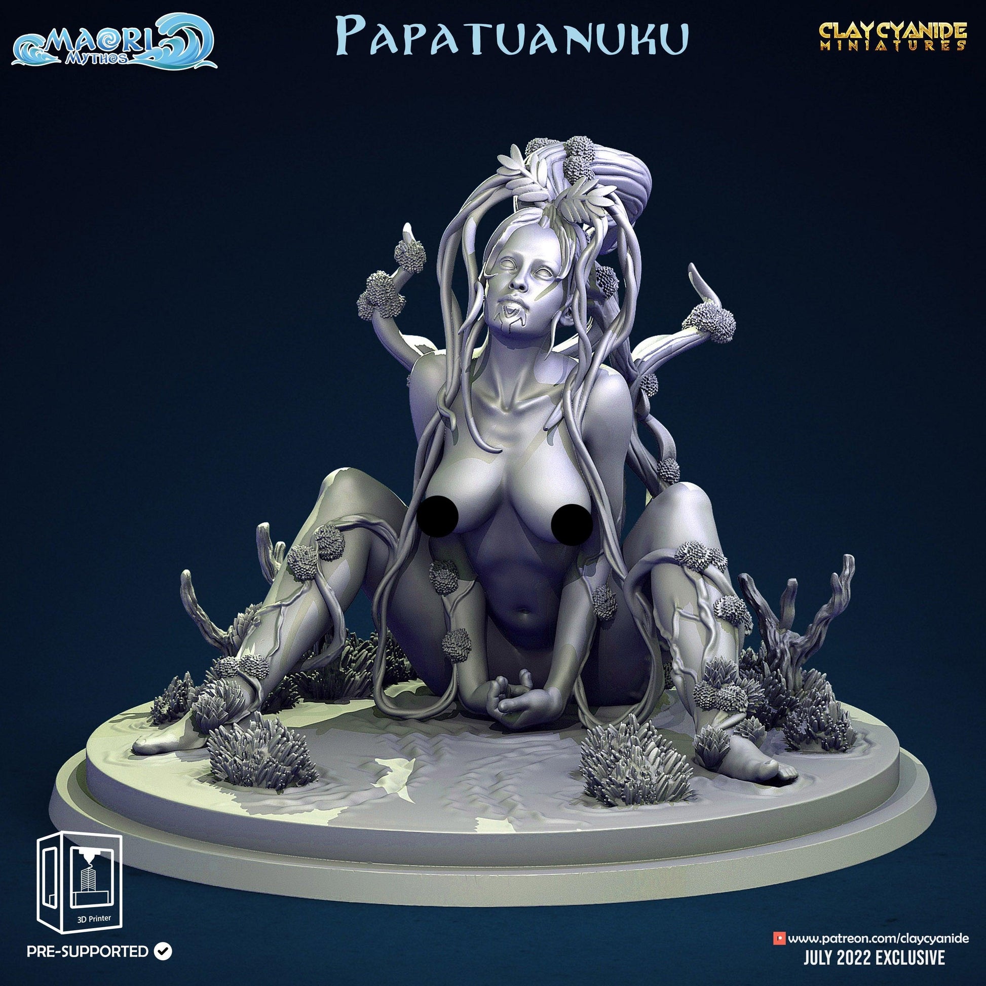 3D Printed Clay Cyanide Papatuanuku Maori Mythos 28mm-32mm Ragnarok D&D - 3D Printing Boss 