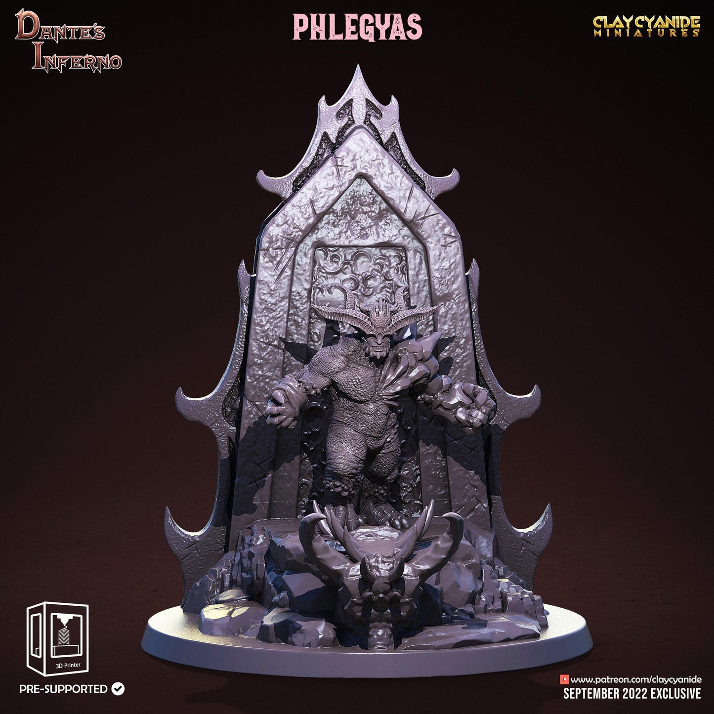 3D Printed Clay Cyanide Phlegyas Dante's Inferno 28mm-32mm Ragnarok D&D - 3D Printing Boss 