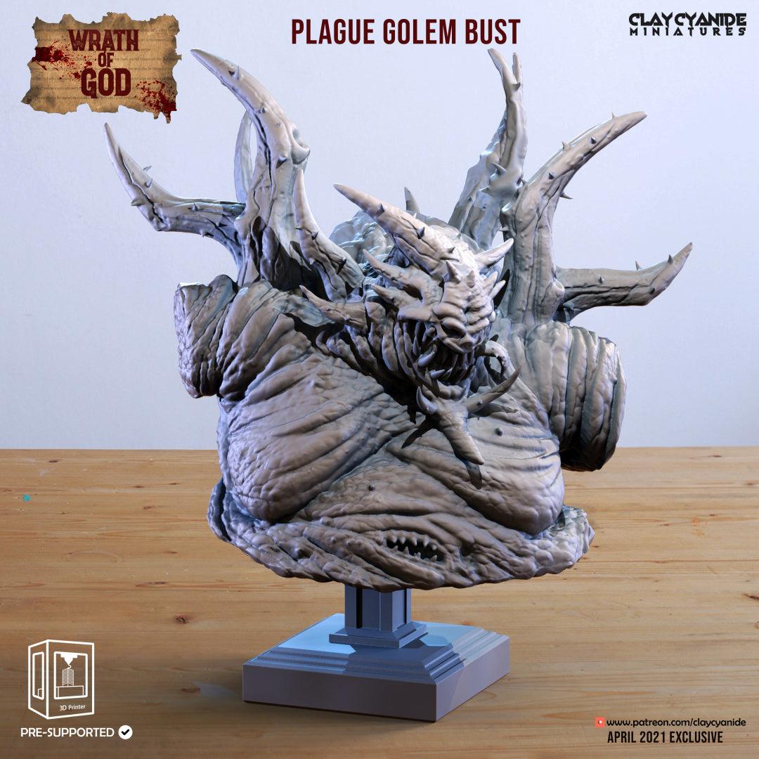 3D Printed Clay Cyanide Plague Golem Bust Wrath of Gods Ragnarok D&D - 3D Printing Boss 