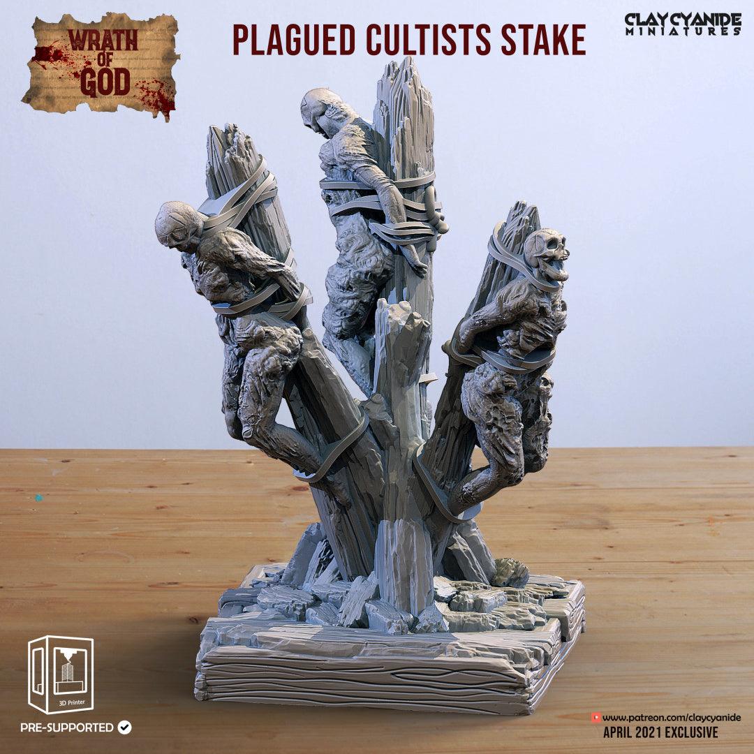 3D Printed Clay Cyanide Plagued Cultists Stake Wrath of Gods Ragnarok D&D - 3D Printing Boss 
