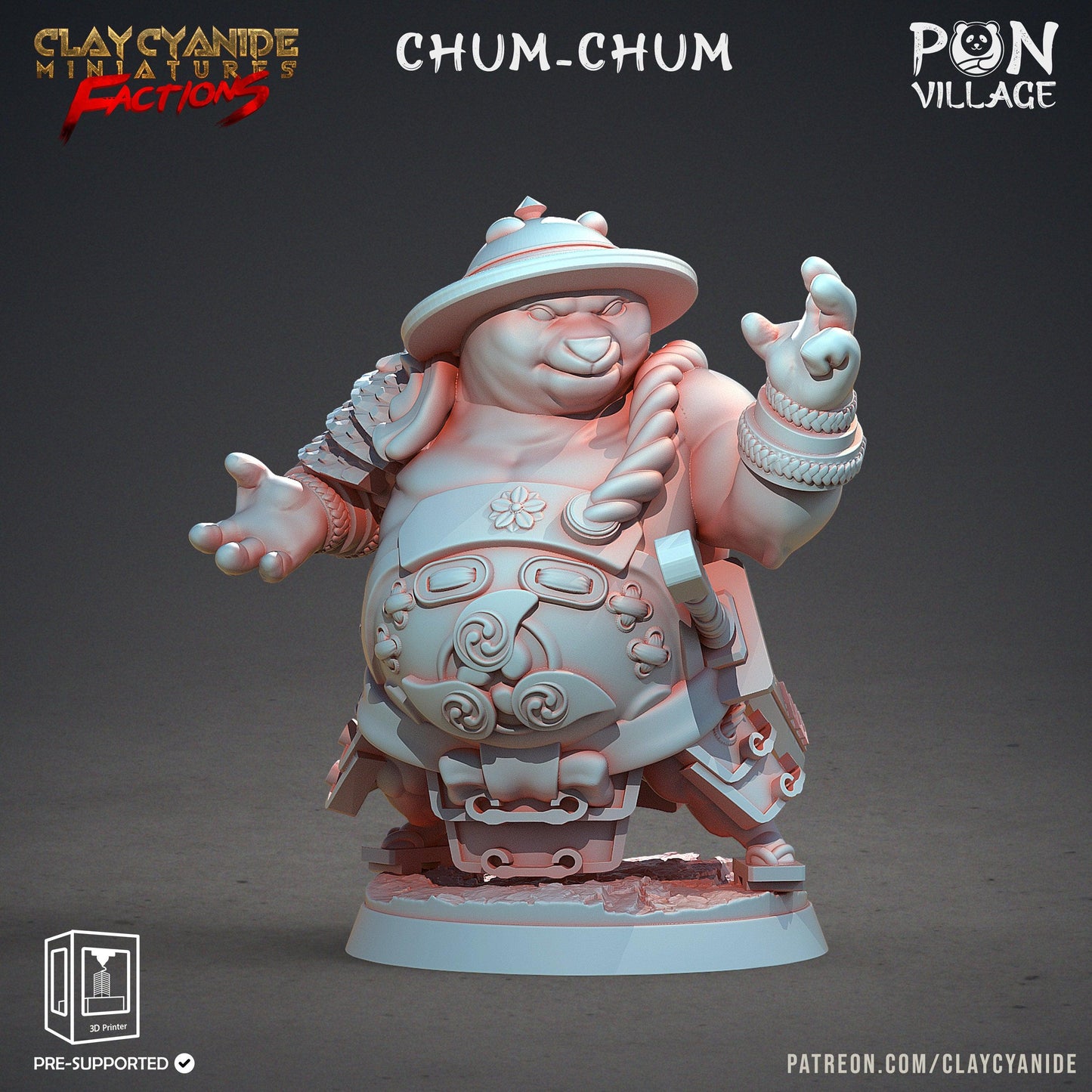 3D Printed Clay Cyanide Pon Village Pandas Tribes Factions Ragnarok D&D - 3D Printing Boss 