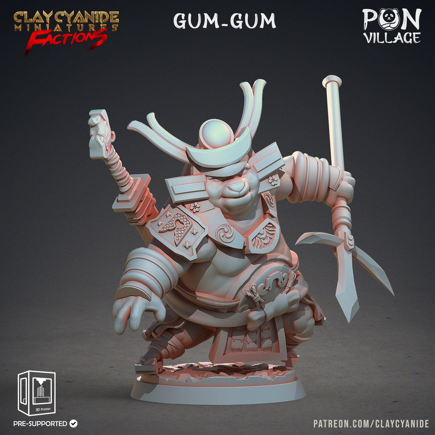 3D Printed Clay Cyanide Pon Village Pandas Tribes Factions Ragnarok D&D - 3D Printing Boss 