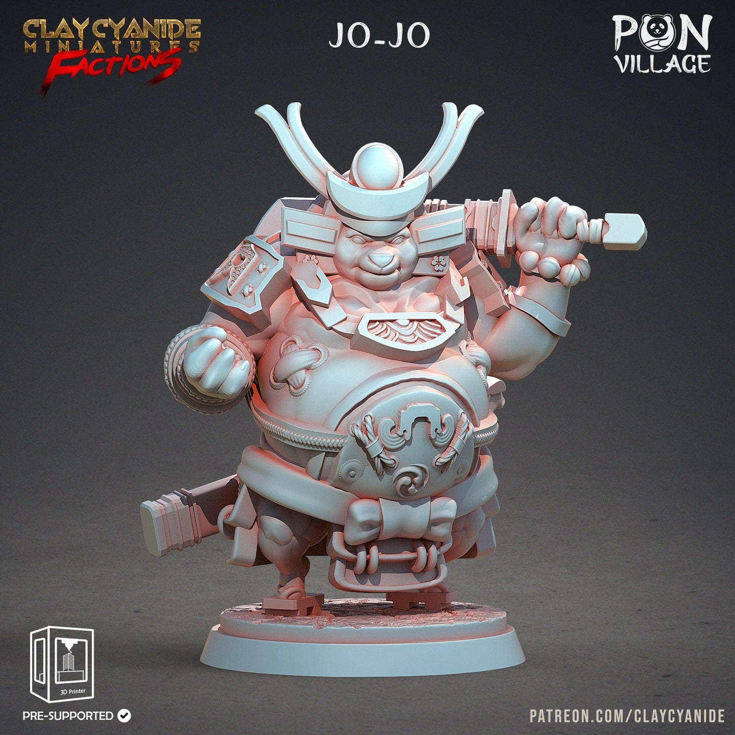 3D Printed Clay Cyanide Pon Village Pandas Tribes Factions Ragnarok D&D - 3D Printing Boss 
