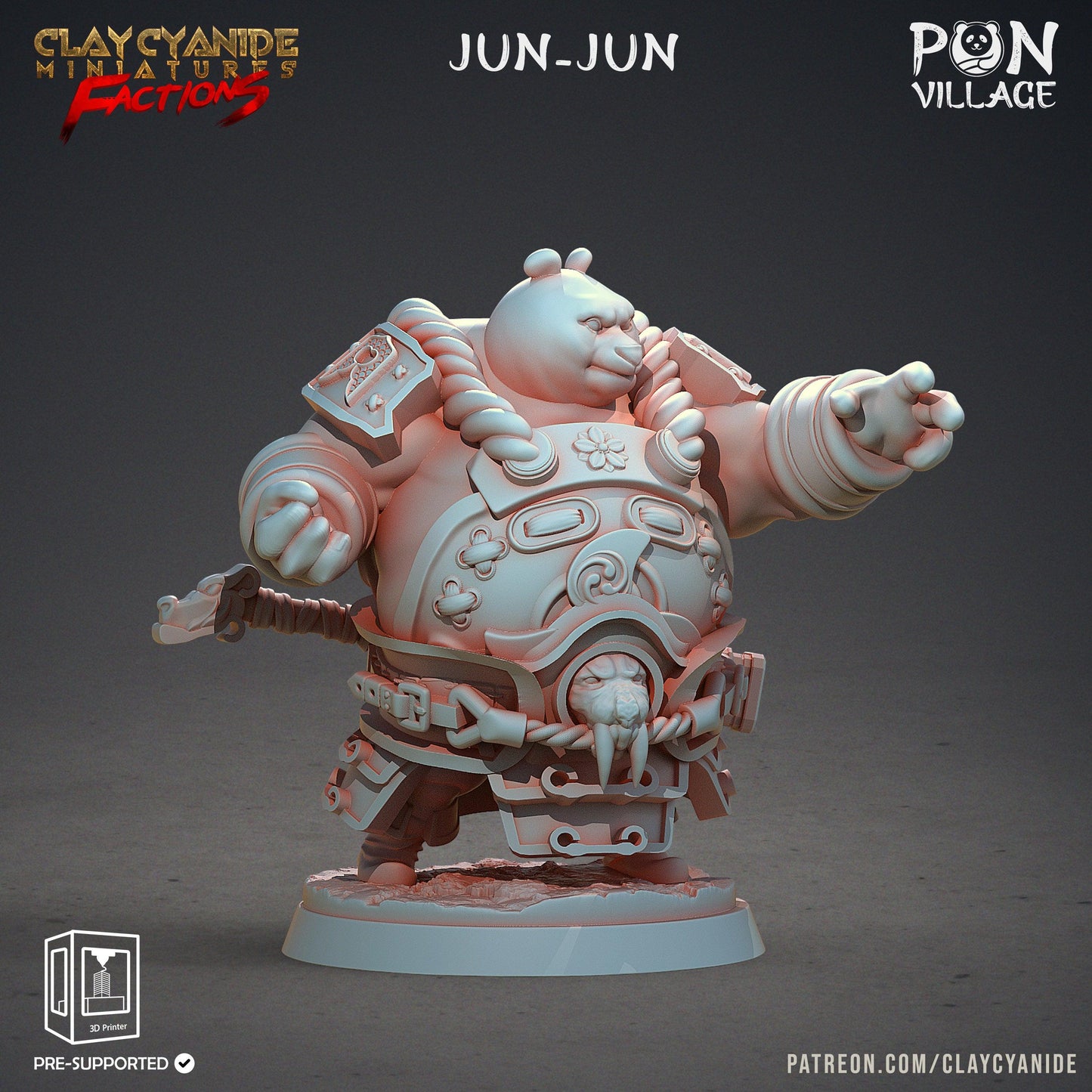 3D Printed Clay Cyanide Pon Village Pandas Tribes Factions Ragnarok D&D - 3D Printing Boss 