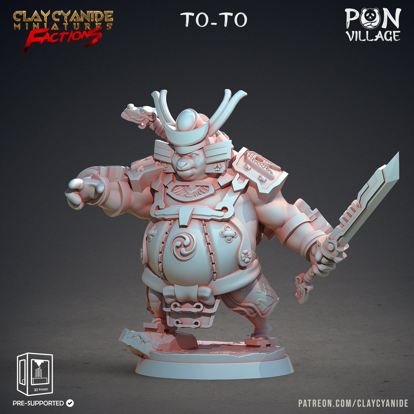 3D Printed Clay Cyanide Pon Village Pandas Tribes Factions Ragnarok D&D - 3D Printing Boss 