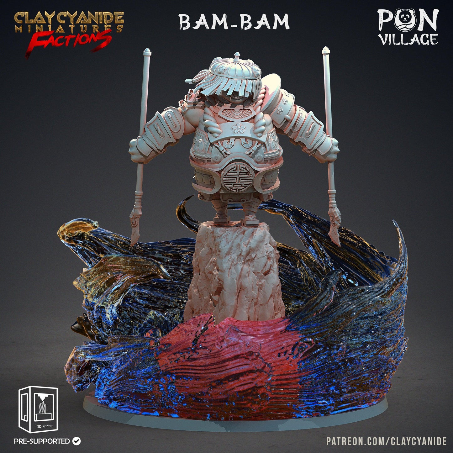 3D Printed Clay Cyanide Pon Village Pandas Tribes Factions Ragnarok D&D - 3D Printing Boss 