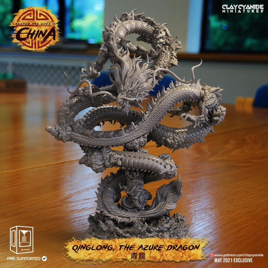 3D Printed Clay Cyanide Qinglong, the Azure Dragon Ragnarok D&D - 3D Printing Boss 